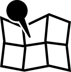 Locator On An Open Folded Map Sketch Drawing Svg, Free Vectors File